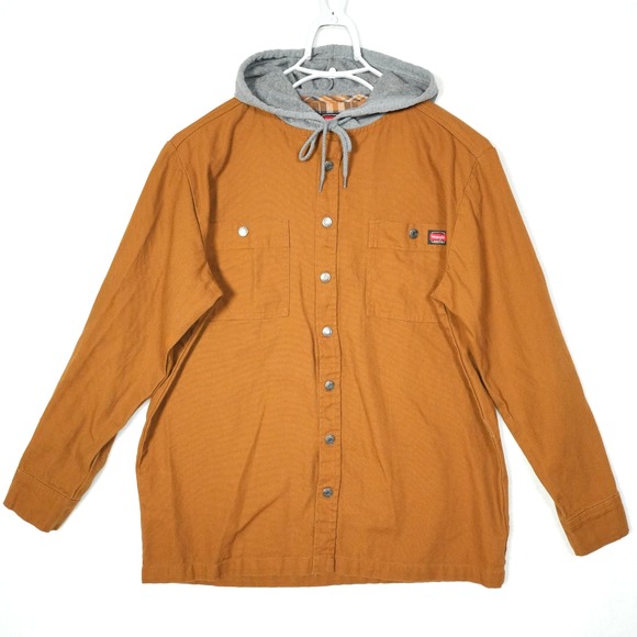 Wrangler Other - EUC Wrangler Jacket Workwear Men's Size Medium Button Snap Close Brown‎ Hoodie